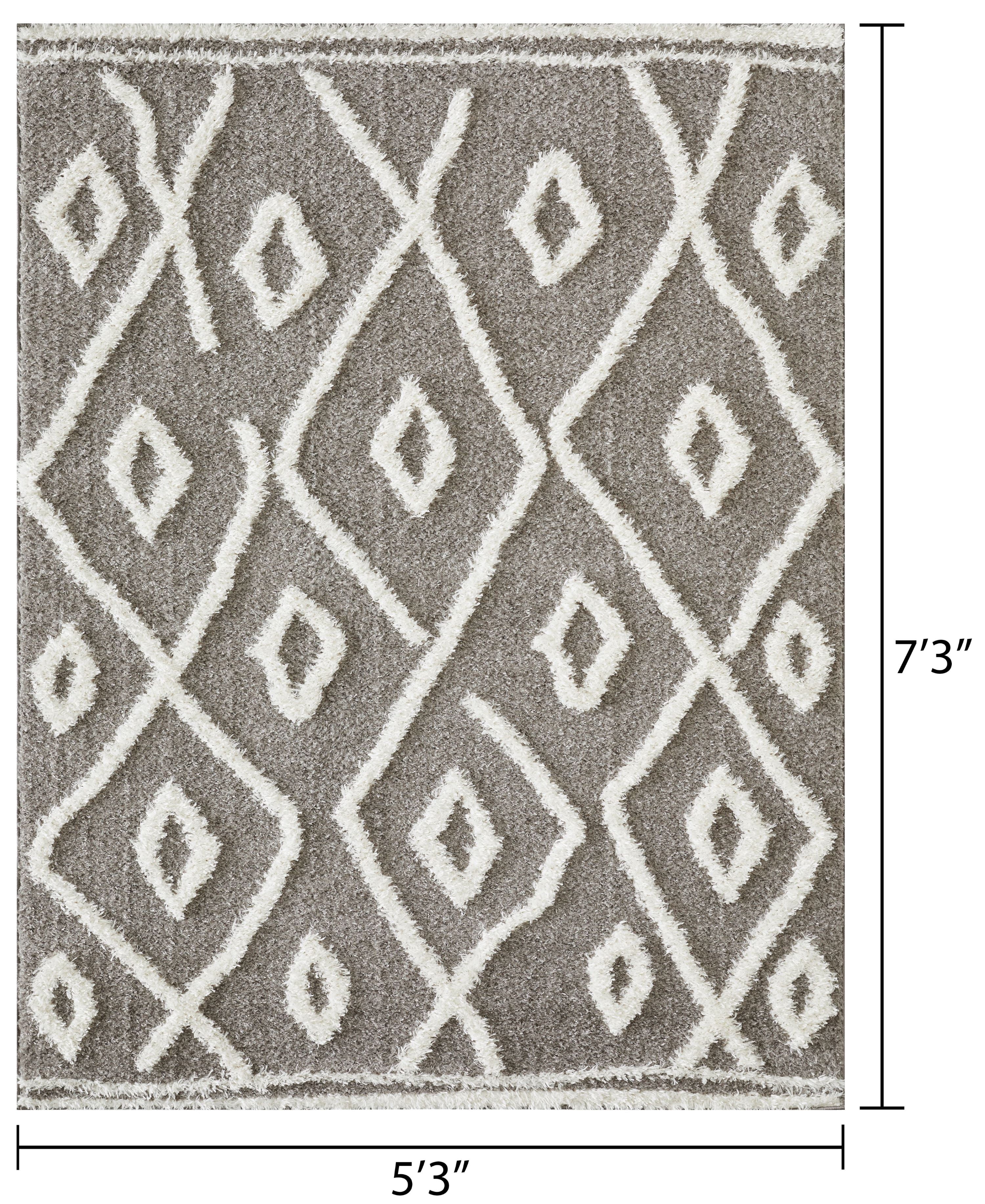 Loomaknoti Vemoa Avonako 5' x 7' Gray Geometric Indoor Area Rug