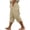 Khaki, variant on Womens Plus Size Cotton Linen Capris with Pockets- Casual Baggy Lace Trim Elastic Waist Drawstring Summer Trendy Pants Gray Size XL