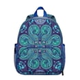 thumbnail image 1 of Vintage Print School Backpack - Waterproof Ergonomic Student Daypack with Adjustable Straps, 1 of 5