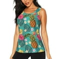 thumbnail image 2 of Picia Pineapple Pattern Women's Workout Tank Top,Breathable Activewear,Slim Fit Athletic Top,Versatile Workout Moisture-wicking top-XX-Large, 2 of 9