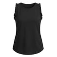 thumbnail image 3 of Hngshg Camisoles Grande Taille pour Femmes à Volants Sans Manches Amples Décontractées Col Rond T-Shirts Classiques Été Vacances Sortie Tee, 3 of 9