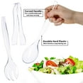 thumbnail image 2 of VeZee's Plastic Serving Utensils, Clear Heavy Duty Disposable utensil | Pcs 10" Spoons 10" Forks 6" Tongs | 6 Each in One Set| 72 Pcs, 2 of 5