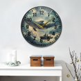 thumbnail image 2 of Yayeee Wall Clock Battery Operated 11.9" Silent Quartz Non-Ticking for Living Room Decor, Beige Floating Whale, 2 of 8