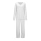 thumbnail image 4 of Conjunto de 2 piezas para mujer: jersey oversize con cuello en V y pantalones anchos, conjunto de ropa de estar por casa suave y elástico para otoño/invierno, 4 of 8