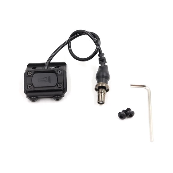 Tactical Flashlight Hot Mod Button Wire Control Switch 2 Modes for 20mm Rail Installation (Black, Touch +Constant Bright)