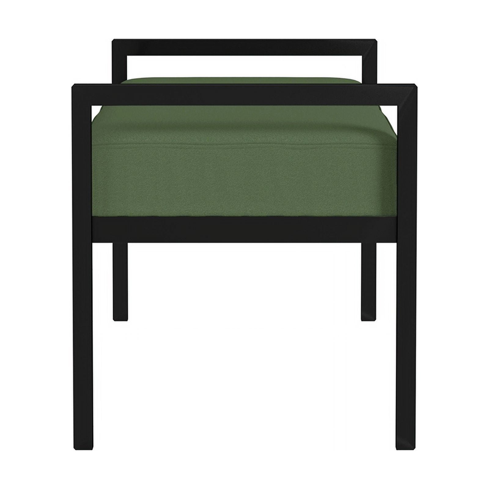HomePop Modern Metal & Velvet Bench, 49.5"W x 17.25"D x 19"H, Loden Green/Black