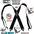thumbnail image 2 of X-back Holdup Shadow Black Heavy Duty Work Suspenders with jumbo Patented Gripper Clasps, 2 of 4