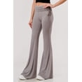 thumbnail image 4 of Drawstring Ruched Waist Flare Pants - Fossil Gray, 4 of 9