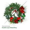 thumbnail image 5 of 24 Inch Pre-Lit Christmas Artificial Wreath,Christmas Garland with 20 LED Lights and Bow-Knot,Winter Wreaths with Bowknot Pine Cones for Front Door Window Wall Party Garden Decoration Red+White, 5 of 7