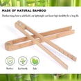 thumbnail image 2 of 2 Pieces Magnetic Bamboo Toaster Tongs 8.7 Inch Wooden Kitchen Toast Tongs for Cooking, Natural Bam, 2 of 5