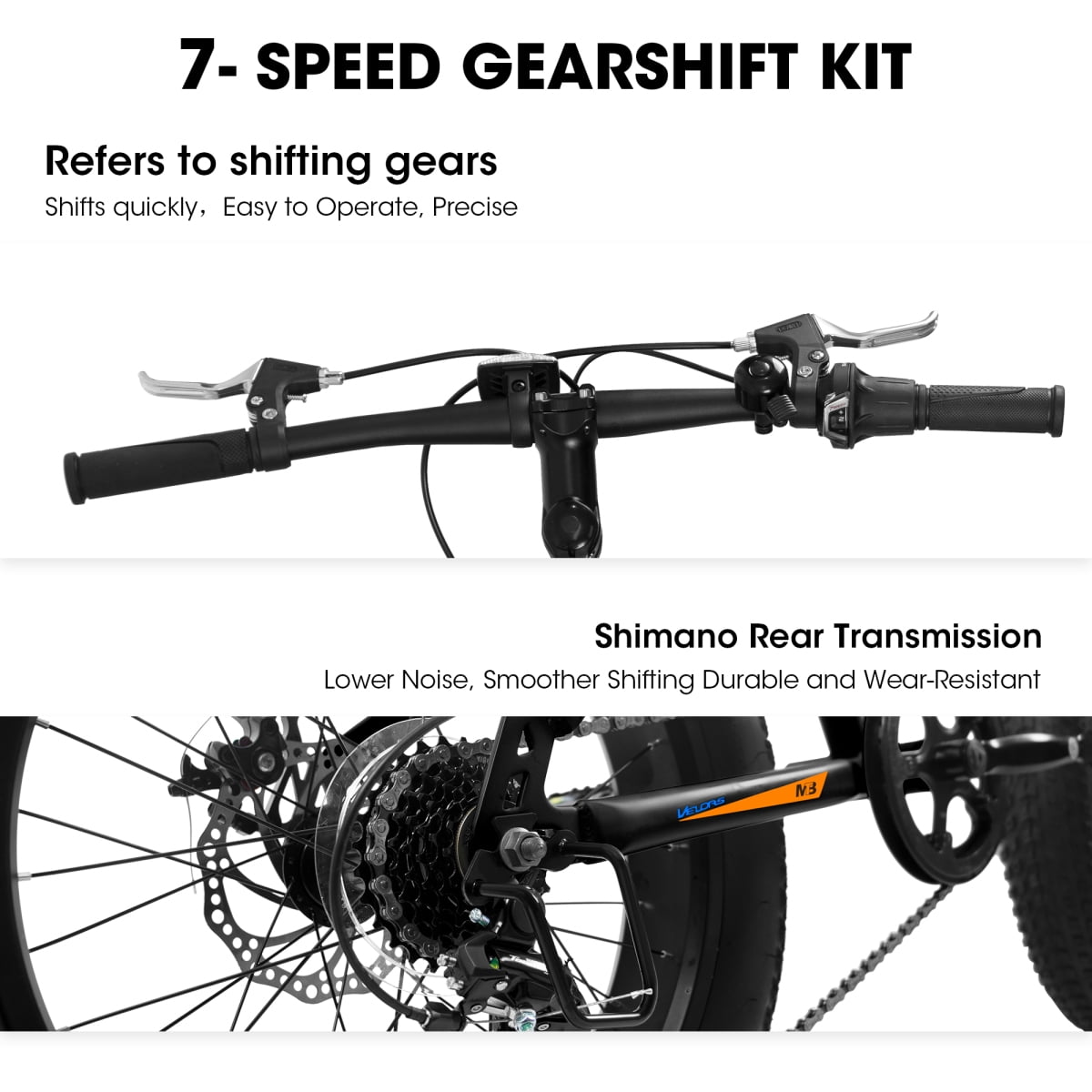 LuckyNote 20 Inch Fat Tire Bike for Adults, 7 Speed Mountain Bike with Dual Disc Brakes, High Carbon Steel Frame, Front Suspension, Black