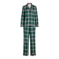 thumbnail image 5 of Joyspun Women's Cozy Jersey Notch Collar Top and Pants Pajama Set, 2-Piece, Sizes XS-4X, 5 of 5