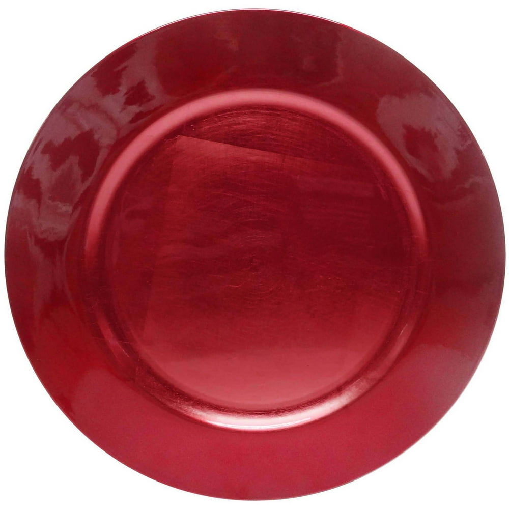 Holiday Time Red Foil Charger Plate
