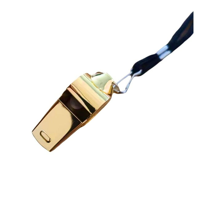Sifflet d'Urgence en Acier Inoxydable pour Arbitres de Survie avec Lanière pour Football Camping Sifflet d'Urgence