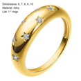 thumbnail image 3 of Anillo de compromiso delicado Vevor con patrón de estrella de aleación EE. UU. 6, 3 of 5