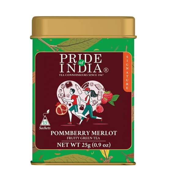 Pride of India PommBerry Merlot Fruity Green Tea, 15 Tea Bags