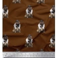 thumbnail image 1 of Soimoi Crepe Silk Fabric Bow,Hat & Pug Dog Print Sewing Fabric Yard 42 Inch Wide, 1 of 1