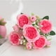 thumbnail image 4 of Ramo de flores artificiales para decoración del hogar, Ramo de rosas para boda, Ramo de rosas artificiales, Decoración para el hogar, Centro de mesa para bodas, Flores artificiales, Larga, 4 of 9