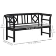 thumbnail image 3 of Outsunny Wooden Outdoor Bench, 3-Person Patio Garden Bench, Black, 3 of 10
