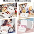 thumbnail image 3 of 5-pack white all-in-one gift boxes, gift packaging boxes with ribbons, gift storage boxes, holiday supplies, birthday party supplies, party supplies, wedding candy gift boxes, 3 of 4