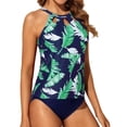 thumbnail image 6 of Tiqkatyck Bikini Sets for Women Clearance, Two Piece High Neck Tankini Swimsuits for Women Bathing Suits Floral Print Swimwear Bathing Suit for Women, Swim Suits for Women 2024 Green S, 6 of 6