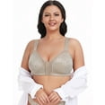 thumbnail image 5 of WingsLove Front Fastening Bras for Women Minimizer Wireless Non Padded Full Coverage Back Support Plus Size Bras (Toffee,38DDD), 5 of 6