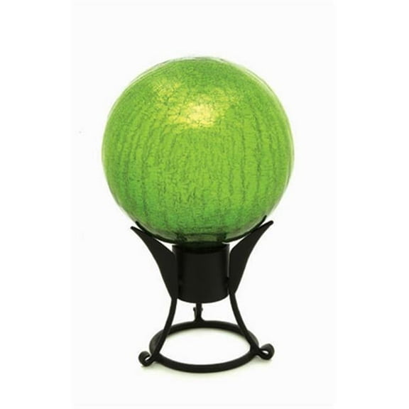 10 in. Gazing Globe in Fern Green with Crackle