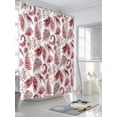 thumbnail image 3 of Fsddascl Botanical Red Shower Curtain Set - Standard 72" x 72" Washable Bathtub Curtain with 12 Hooks, Vintage Ferns Herbs Country Plant Leaf Waterproof Fabric Stall Shower Curtains for Bathroom, 3 of 6
