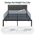thumbnail image 5 of Allewie Queen Size Metal Platform Bed Frame with Linen Fabric Button Tufted Headboard, Under-Bed Storage, Grey, 5 of 10
