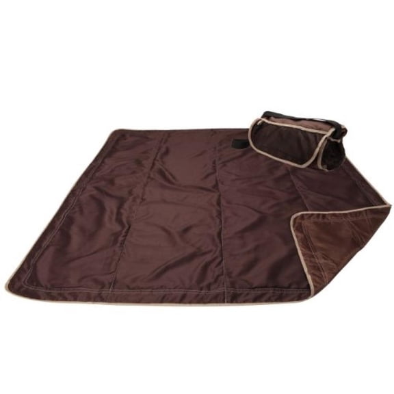 lulyboo outdoor travel blanket - roll up water resistant blanket with carrying bag,multipurpose for picnic, beach, camping (60" by 60" in chocolate)