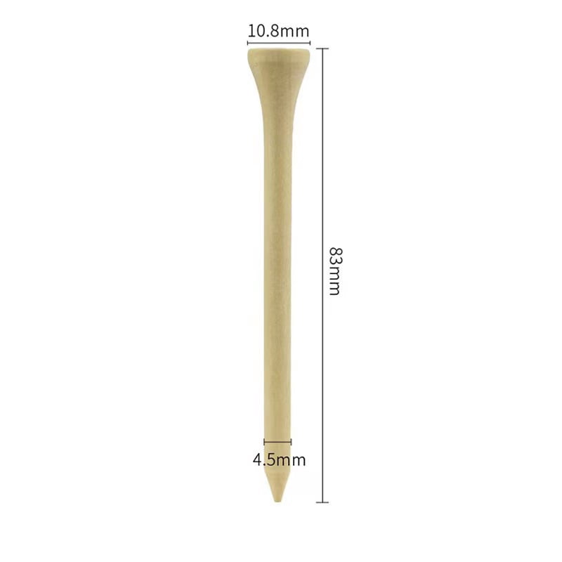 Bamboo Golf Tees 100 PCS, 42mm/54mm/70mm/83mm Length, Durable Golf Tees for Golf Course