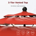 thumbnail image 6 of Alpha Joy 10ft 3 Tier Auto-tilt Outdoor Patio Umbrella Beach Garden Double Vented Table Umbrella with Push Button Tilt and Crank, Orange Red, 6 of 9