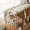 thumbnail image 6 of Table Runners 70 Inches Long Dress Scarves, Botanical Farmhouse Coffee/Dining/Kitchen Table Decor, Holiday Table Runner, Spring Leaves Flowers Deers Birds Country Biege 13x70 Inch, 6 of 9