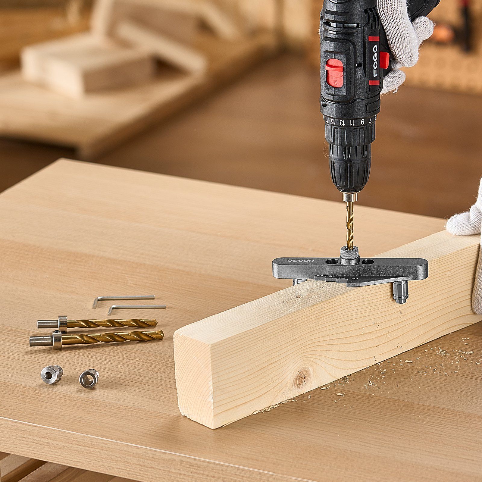 Self Centering Dowel Drill Jig Kit with 3 Sizes Drill Bits – Precision Woodworking Joinery Tool
