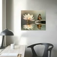 thumbnail image 4 of Shiartex Zen Water Lily Canvas Wall Art, White Flower and Butterfly Stone in Water Wall Art for, Asian Spa Pictures Framed Wall Art Ready to Hang for Bedroom Bathroom Wall Decor 16x12in, 4 of 6