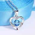 thumbnail image 5 of Colgante Corazón Mujer - Plata con Colgante Corazón en Oro Blanco de 18K y Piedras Circonitas. Cumpleaños perfecto, día de la madre o regalo., 5 of 5