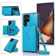 thumbnail image 1 of Wallet Case for Galaxy S23 Ultra, Detachable Crossbody Lanyard Strap PU Leather+Soft TPU Bumper Magnetic Clasp Back Flip Credit Card Slots Kickstand Cover for Samsung Galaxy S23 Ultra, Blue, 1 of 6