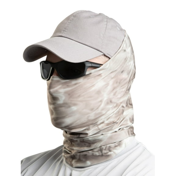 Aqua Design Fishing Hunting Masks Neck Gaiters for Men and Youth: UPF 50 Sun Mask Protection: Camo Half Face Cover Balaclava Bandana: Pacific Sand size M