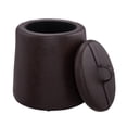 thumbnail image 4 of Saybrook Pouf de Rangement Marron PU, 4 of 7