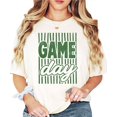 thumbnail image 2 of Game Day Striped Shirt for Women & Teen Girls Retro Football Season Comfort Colors Graphic Tee - Green on Ivory Shirt, Adult Small, 2 of 5