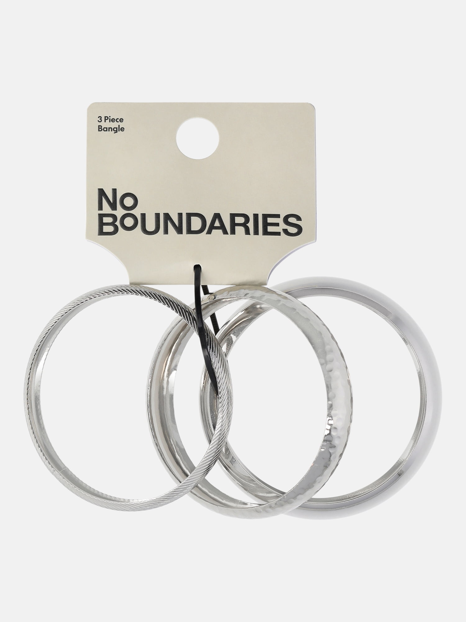 No Boundaries Silver-Tone Bangles, 3-Pack, Women's