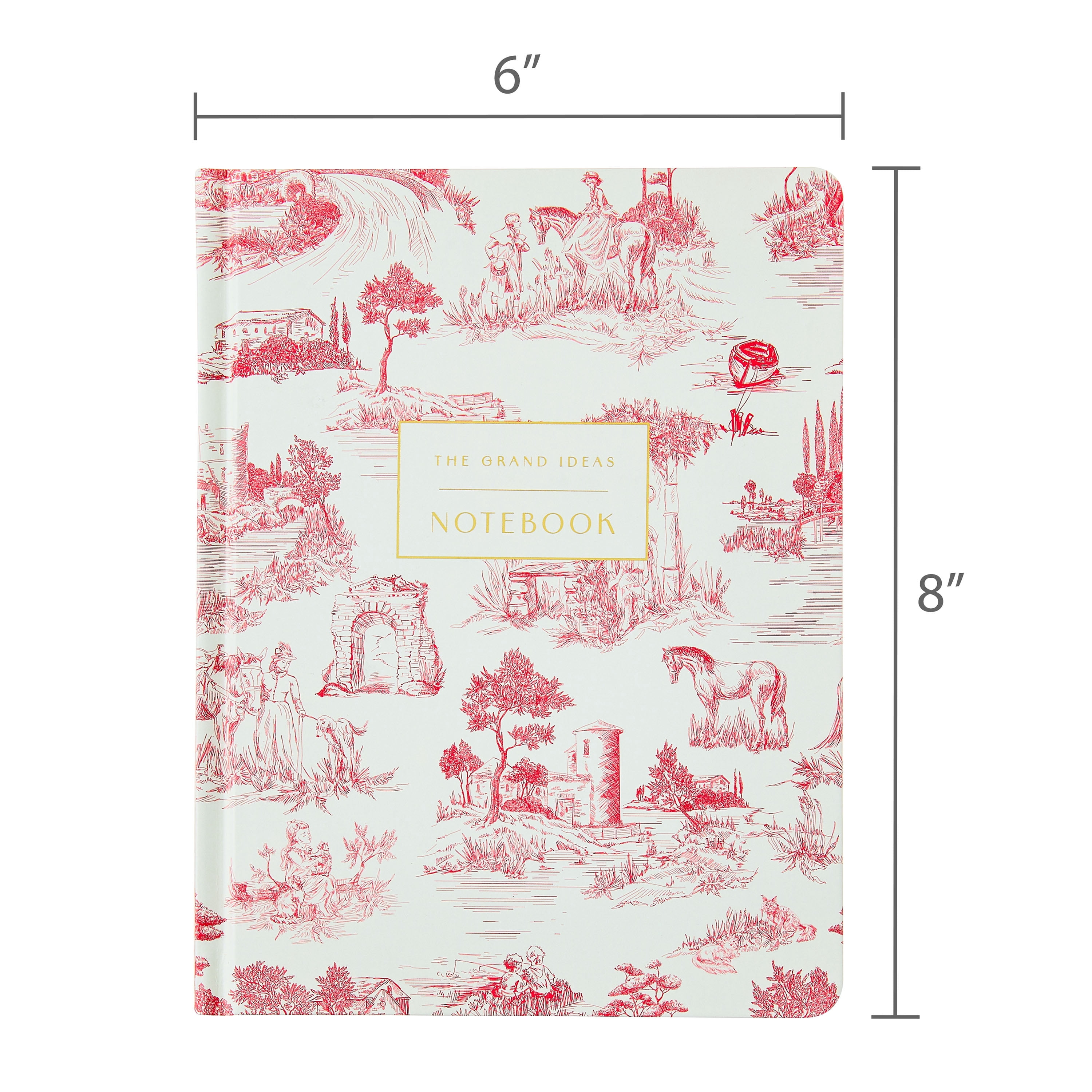 Pen+Gear 6x8 Toile Hardcover Ruled Journal, 240 Perforated Pages,with Ribbon Bookmark