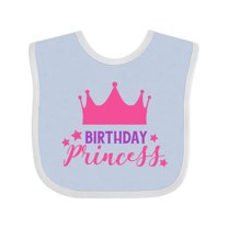 Inktastic Birthday Princess, Little Princess, Crown, Stars Girls Baby Bib