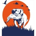 thumbnail image 3 of Hunting Duvet Cover Set, Cocker Spaniel Breed Dog Retrieving the Pheasant Flying Ducks at Sunset, Decorative 3 Piece Bedding Set with 2 Pillow Shams, King Size, Dark Blue Orange White, by Ambesonne, 3 of 3