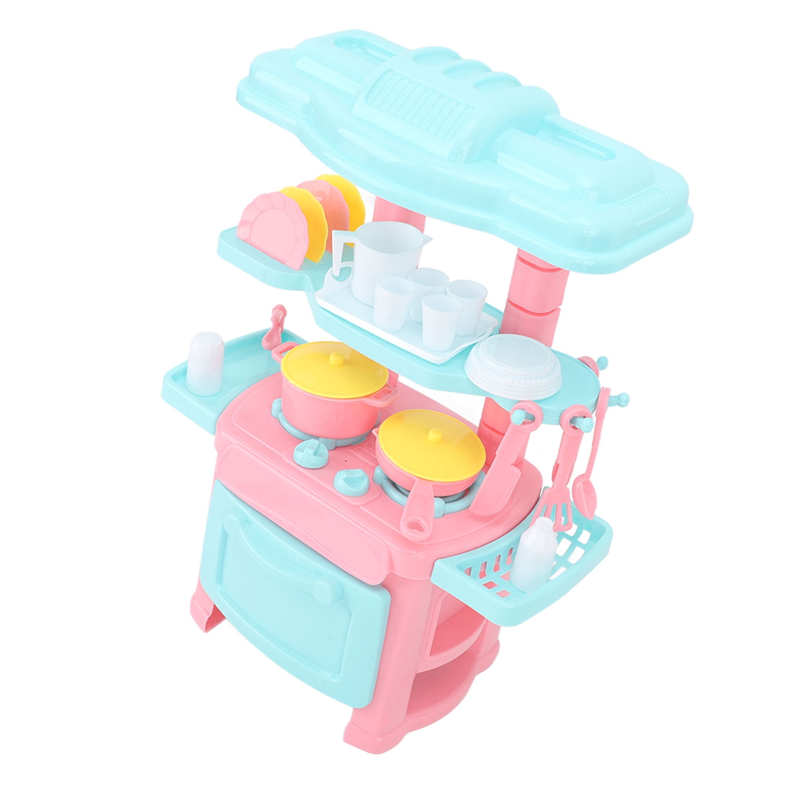 Pretend Play Kitchen Toys, Kitchen Toys Set  Edges Plastic Integrated  for Gift