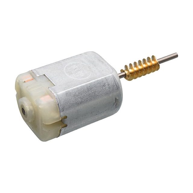 chapa para puerta saveiro 2010 a 2016 volkswagen del/tra izq/der Eléctrica: actuador motor DC cilíndrico con carcasa metálica plateada, eje con tornillo sinfín dorado y tapa plástica blanca, 1 pieza para mecanismo de cierre de puerta; a menudo se usa como reemplazo directo en los sistemas de cierre eléctricos del vehículo.