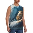 thumbnail image 2 of Kdxio Surfing Guinea Pig for Men's Muscle T-shirt,Sleeveless for Workout Running Athletic Gym Lounge Casual, 2 of 5