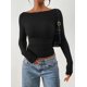 thumbnail image 3 of Camiseta PRETTYGARDEN Otoño 2025 con Laterales Fruncidos Crop Top L, 3 of 8