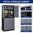 thumbnail image 4 of AUHUP 4 Doors Garage Storage Cabinets with 3 Adjustable Shelves, 71"H Locking Steel Storage Cabinet for Home Office, Garage,Warehouse,Workshop (Black Gray), 4 of 7