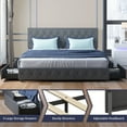 thumbnail image 3 of MUZZ Storage Bed Frame with 4 Drawers on Wheels Platform Bed with Adjustable Diamond Button Tufted Headboard, No Box Spring Needed, Easy Assembly | Queen, Grey, 3 of 7
